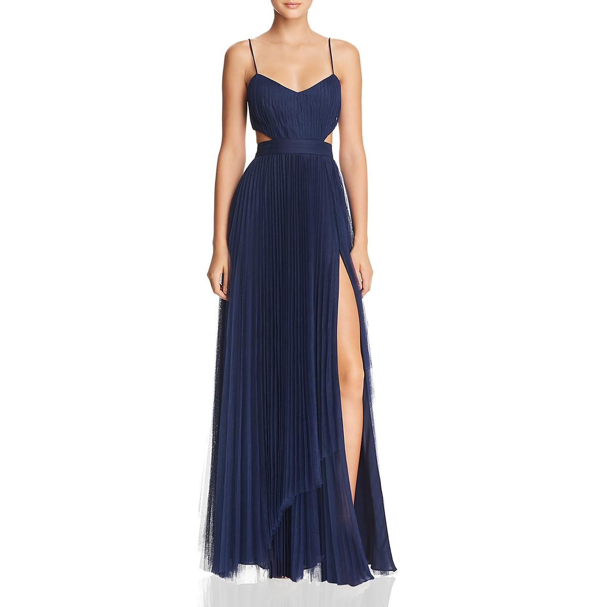 Fame And Partners Womens The Dakota Navy Cut-Out Evening Dress Gown Nwot
